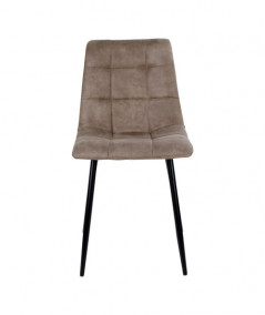 Middelfart Spisebordsstol - Stol i lysebrunt microfiber med sorte ben