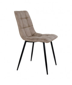 Middelfart Spisebordsstol - Stol i lysebrunt microfiber med sorte ben