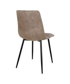 Middelfart Spisebordsstol - Stol i lysebrunt microfiber med sorte ben