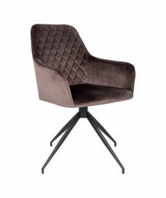 Harbo spisebordsstol med drejefod l i mushroom velour
