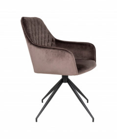 Harbo spisebordsstol med drejefod l i mushroom velour