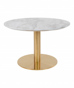 Bolzano sofabord med top i marmor look og messing ben