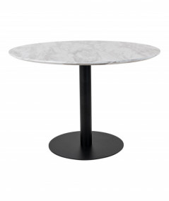 Bolzano spisebord med top i marmor look og sort ben