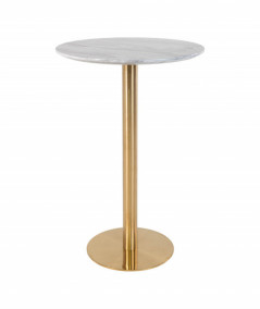 Bolzano barbord med top i marmor look og messing ben