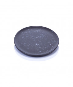 Raw middagstallerken sort spotted - 28 cm
