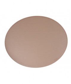 Oval dækkeserviet i beige med hård overflade