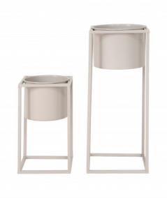 2 Marla Blomsterstandere i beige-grå