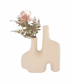 Vase i sand keramik med to åbninger