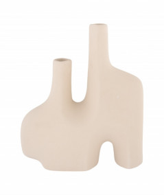 Vase i sand keramik med to åbninger